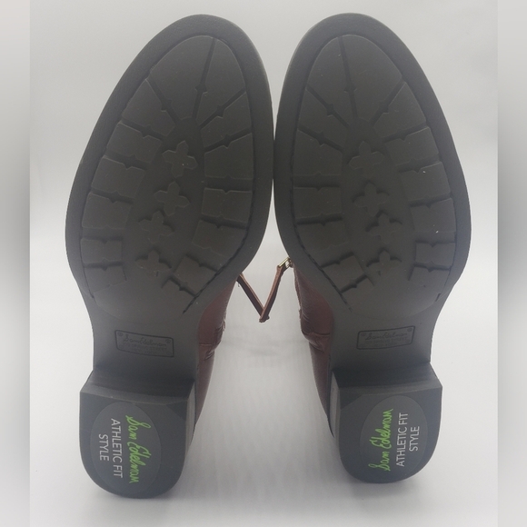 641- Sam Edelman Prina2 Red Wood Leather Women's Boots Size 6.5 Wide Calf NWT - Picture 8 of 13